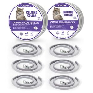 lizcom 6 pack calming collar for cats,cat calming collar,cat pheromone collar,adjustable calming cat collars for cat stress anxiety relief