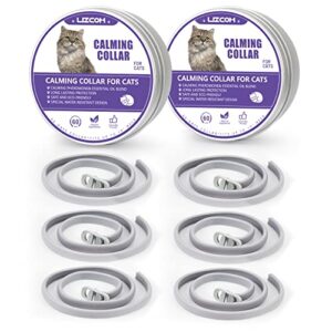 LIZCOM 6 Pack Calming Collar for Cats,Cat Calming Collar,Cat Pheromone Collar,Adjustable Calming Cat Collars for Cat Stress Anxiety Relief