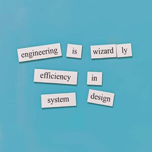 Engineering Word Magnets - Funny and Nerdy Word Kit for College to PhD to Professional Engineer Level - Office Refrigerator or Magnetic White Board - Made in USA