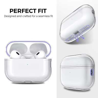 Airpods Pro 2nd Generation Case Clear, Soft Shockproof AirPods Pro 2 Case 2022 Protective Cover with Hand Strap Lanyard Transparent AirPods Pro 2 Gen Case Skin for Men and Women (Clear Pink)