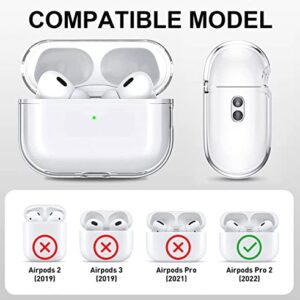 Airpods Pro 2nd Generation Case Clear, Soft Shockproof AirPods Pro 2 Case 2022 Protective Cover with Hand Strap Lanyard Transparent AirPods Pro 2 Gen Case Skin for Men and Women (Clear Pink)