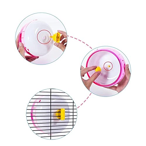 MGWYE Hamster Wheel Non-Slip Silent Running Exercise Wheel Toys for Gerbil Chinchilla Small Pet Cage Accessories (Color : Pink)