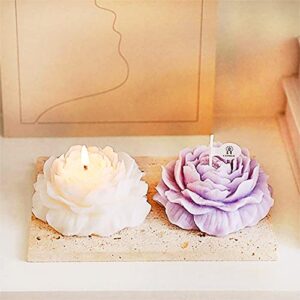 BelugaDesign Peony Rose Candles | Cute Aesthetic Scented Flower Shape Pastel Pink White Purple | Kawaii Soy Wax for Women Gift Set Bundle 4 Pack