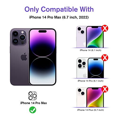 Fabunor Screen Protector Tempered Glass Compatible with iPhone 14 Pro Max (6.7 inch, 2022) with Camera Lens Protector, [9H Hardness] [EZ Kit] [Automatic Alignment] [Compatible with Face ID] -2+2 Pack