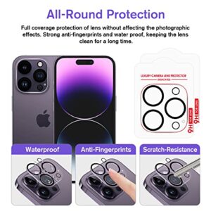 Fabunor Screen Protector Tempered Glass Compatible with iPhone 14 Pro Max (6.7 inch, 2022) with Camera Lens Protector, [9H Hardness] [EZ Kit] [Automatic Alignment] [Compatible with Face ID] -2+2 Pack