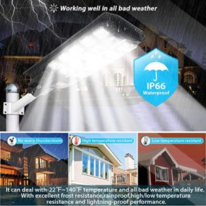VAGUDE 1 Pack 1000W Outdoor Solar Street Lights for Outside Waterproof Motion Sensor Remote Control Dusk to Dawn high Bright Solar Powered LED Flood Light for Yard Fence Parking Garage Road etc
