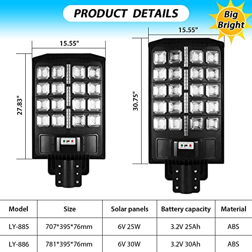VAGUDE 1 Pack 1000W Outdoor Solar Street Lights for Outside Waterproof Motion Sensor Remote Control Dusk to Dawn high Bright Solar Powered LED Flood Light for Yard Fence Parking Garage Road etc