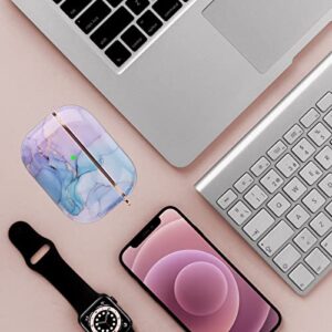 OLEBAND Airpods Pro 2 Case 2022 with Cute Pattern for Women and Girls, Hard Protective Cover for Apple iPods Pro 2nd Generation Case,LED Visible,Watercolor Marble