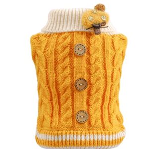 houkai small dog cat knited sweater dog jumper with puppy hoodie winter warm clothes apparel (color : yellow, size : xl code)