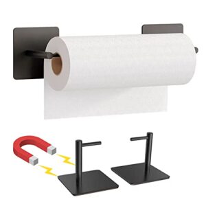 adjustable length magnetic paper towel holder,magnetic paper towel holder for refrigerator, design for most of the us paper towels (blcak)
