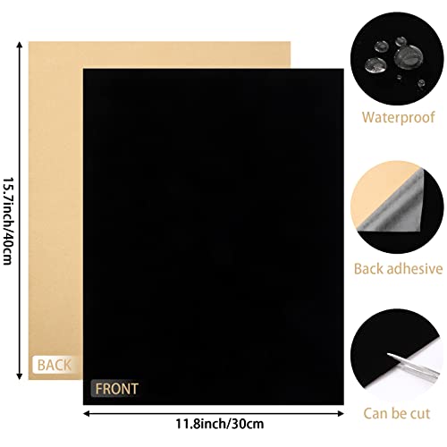 Black Self Adhesive Felt Sheets,UPINS 8PCS 15.7 × 11.8 inch Soft Velvet Felt Fabric Sticky Back Felt for Jewelry Box Drawer Liner and DIY Crafts