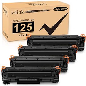 v4ink 4pk compatible crg-125 toner cartridge replacement for canon 125 crg125 3484b001aa toner black ink for canon imageclass lbp6030w lbp6030 lbp6000 mf3010 printer
