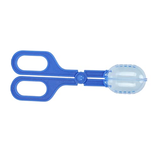 Zerodis Reptile Feeding Clamp Poop Tongs Reptile Feeding Tool Reptile Poop Scoop with Vents for Tortoise Lizard Spider (Blue)