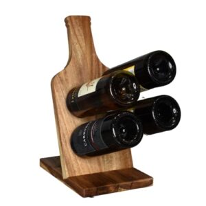 bellemark countertop wine rack - compact & stylish design for wine lovers - 4 bottle wine racks countertop, wine rack table, small wine rack, and counter wine rack