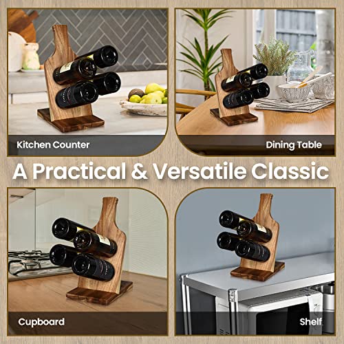 BELLEMARK Countertop Wine Rack - Compact & Stylish Design for Wine Lovers - 4 Bottle Wine Racks Countertop, Wine Rack Table, Small Wine Rack, and Counter Wine Rack