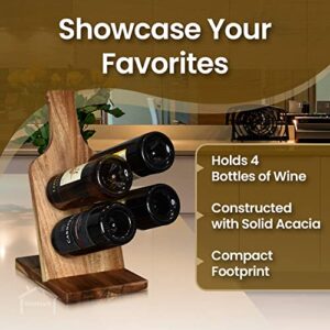 BELLEMARK Countertop Wine Rack - Compact & Stylish Design for Wine Lovers - 4 Bottle Wine Racks Countertop, Wine Rack Table, Small Wine Rack, and Counter Wine Rack