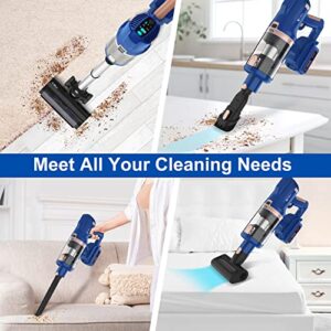 UMLo Cordless Vacuum Cleaner, Stick Vacuum with 300W 28Kpa Powerful Suction, Rechargeable Battery Vacuum, Up to 60mins Runtime, 8 in 1 LED Lightweight Vacuum for Pet Hair Carpet Hard Floor, V111 Plus