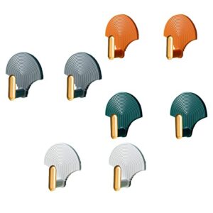 8pcs self adhesive wall hooks decorative door hanger hooks home storage hooks for hanging towels, hat, clothes