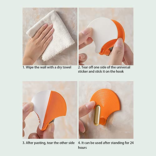 8PCS Self Adhesive Wall Hooks Decorative Door Hanger Hooks Home Storage Hooks for Hanging Towels, Hat, Clothes