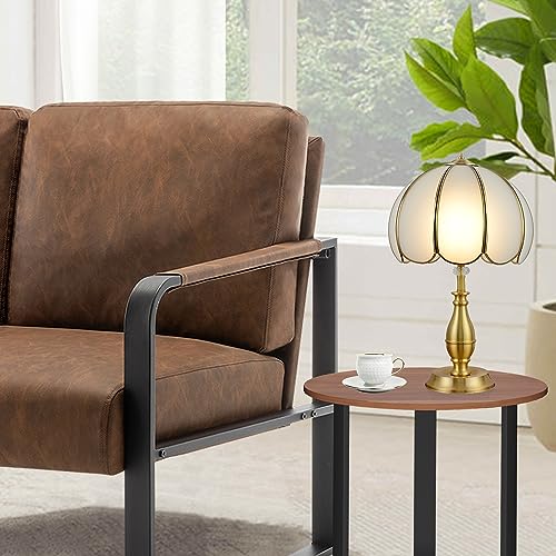 HAOBO HOME Loveseat Couch Bench Settee for Living Room, Upholstered Small Sofa Couch PU Leather Banquette Lounge Bench for Dining Room Bedroom Funiture-Brown