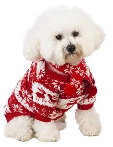 coomour dog christmas shirt deer pet clothes dogs xmas soft shirts with christams bandanas apparel pupy elf costume outfits for small dogs and cats (m)