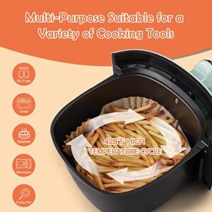 VILIWIN Air Fryer 4.5 QT 8 Preset Menus AirFryer with Auto Shut Off 30 Minute Timer Adjustable and Air Fryer Paper Liners 50PCS Disposable Square Parchment Liner 6.3 inch for 4-6 QT Air Fryers