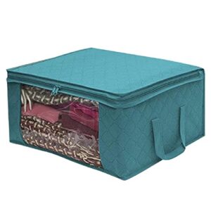mjwdp folding storage box dirty clothes collecting case non woven fabric with zipper quilt storage box