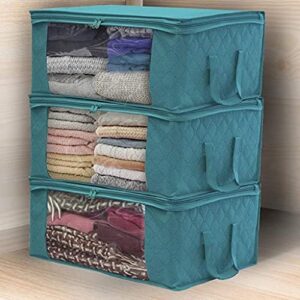 MJWDP Folding Storage Box Dirty Clothes Collecting Case Non Woven Fabric with Zipper Quilt Storage Box