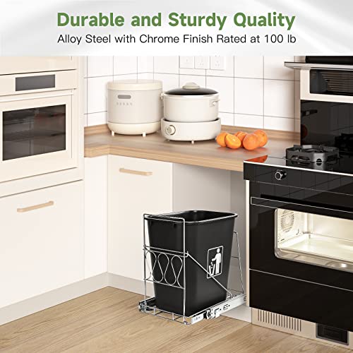 CNIOEPL Pull Out Trash Can Under Cabinet（Trash Can Not Included）, Adjustable Garbage Slide-Out Shelf for Kitchen, undersink Organizers and Cupboard Organizers and Storage