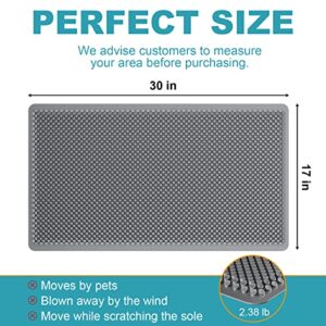 Hreasky Silicone Indoor Door Mat - Quick Dry, Strong Suction& Machine Washable Floor Mat, Low Profile for Home Entrance, Garage, Patio, 17"x 30" (Gray)