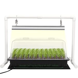 SOLIGT [Upgraded 1020 Size] Seed Starter Kit with Grow Light and Heat Mat - Strong Seed Starter Tray, 7" Humidity Dome and Grow Light Stand for Seed Starting, Seedling Germinating & Plant Propagating