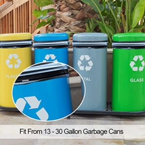 12Pcs Trash Can Bands for 13-30 Gallon Garbage Can 4.7Ft Rubber Trash Bag Holder Durable Elastic Trash Can Bungee for Home Kitchen School Office Indoor Outdoor