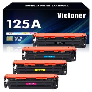 125a toner cartridge 4-pack compatible for hp 125a cb540a cb541a cb542a cb543a black cyan yellow magenta toner cartridge bundle for color laserjet cp1215 cp1515n cp1518ni cm1312 cm1312nfi printer