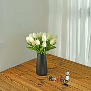 ONLY ART 20pcs Cream Artificial Tulip Flowers with Soft Latex Materials for Mother's Day Home & Kitchen Decoration