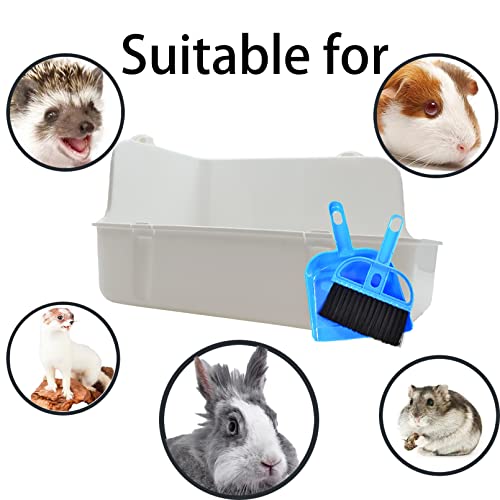 MUYG Guinea Pig Litter Box Corner Bunny Toilet Small Animal Potty Training with Dustpan Broom Chew Toys for Chinchilla Ferret Hedgehog Gerbil (10 Pcs)