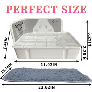 MUYG Guinea Pig Litter Box Corner Bunny Toilet Small Animal Potty Training with Dustpan Broom Chew Toys for Chinchilla Ferret Hedgehog Gerbil (10 Pcs)