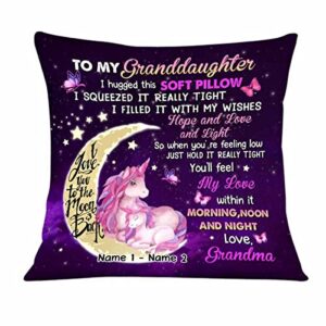 nazenti personalized granddaughter grandson pillow - custom grandchildren pillow, to my granddaughter gift form grandma grandpa, animal hug pillow, daugter son birthday, ds8