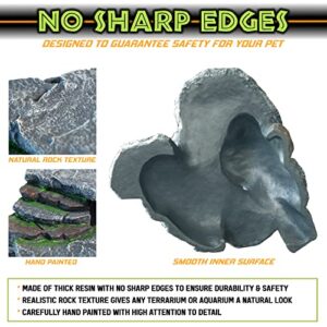 Magtara Cliff & Cave Hideout Rainforest Series - Reptile Ledge Hide, Basking Rock, Terrarium & Aquarium Decor, Decorative Resin for Lizards, Fish, Snakes, Amphibians, Small Animals