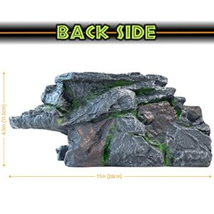 Magtara Cliff & Cave Hideout Rainforest Series - Reptile Ledge Hide, Basking Rock, Terrarium & Aquarium Decor, Decorative Resin for Lizards, Fish, Snakes, Amphibians, Small Animals