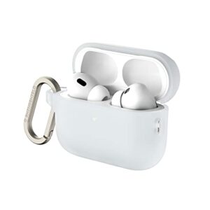 rhinoshield airpods case with carabiner compatible with apple [airpods pro 2] | military grade drop protection, scratch resistant, wireless charging - [transparent, standard set]