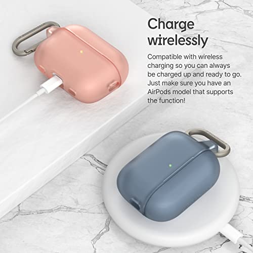 RHINOSHIELD AirPods Case with Carabiner Compatible with Apple [AirPods Pro 2] | Military Grade Drop Protection, Scratch Resistant, Wireless Charging - [Transparent, Standard Set]