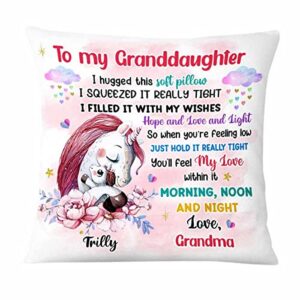nazenti personalized granddaughter grandson pillow - custom grandchildren pillow, to my granddaughter gift form grandma grandpa, animal hug pillow, daugter son birthday, ds27