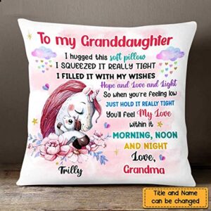 NAZENTI Personalized Granddaughter Grandson Pillow - Custom Grandchildren Pillow, to My Granddaughter Gift Form Grandma Grandpa, Animal Hug Pillow, Daugter Son Birthday, DS27