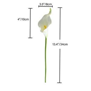 ONLY ART 20pcs White Artificial Calla Lily Flowers with Soft Latex Materials for Wedding Mother's Day Home & Kitchen Decoration