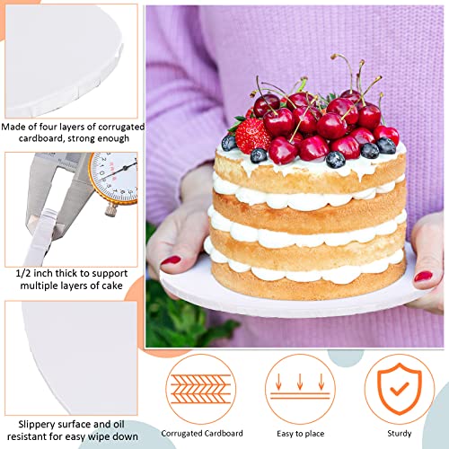 20 Pcs 12 Inch Round Cake Drum Round Boards Cardboard 0.4 Inch Thick Cake Drums Cake Decorating Supplies for Wedding Birthday Party (White)