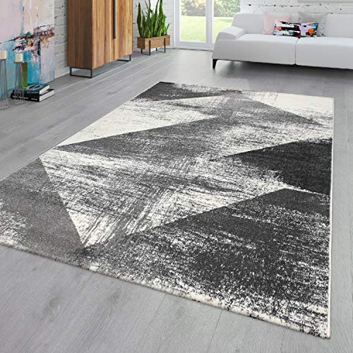 Paco Home Area Rug Abstract Geometric Pattern in Modern Anthracite, Size: 6'7" x 9'6"