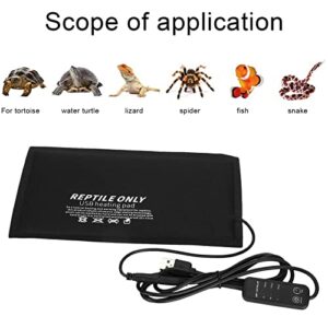 Reptiles Heating Pad, 3 Gear Temperature Adjustment Under Tank Warmer Small Animals USB Temperature Control Heating Mat for Turtles Lizard Snakes (S), Reptiles Heating Pad Reptiles USB Heating Pa