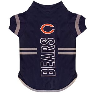 pets first nfl chicago bears dog t-shirt, football dogs & cats shirt - durable sports pet tee - 3 sizes, nfl pet outfit, reflective tee shirt in team color tee shirts cool, busy dog shirt