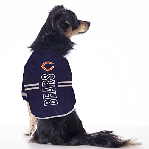 Pets First NFL Chicago Bears Dog T-Shirt, Football Dogs & Cats Shirt - Durable Sports PET TEE - 3 Sizes, NFL PET Outfit, Reflective TEE Shirt in Team Color Tee Shirts Cool, Busy Dog Shirt