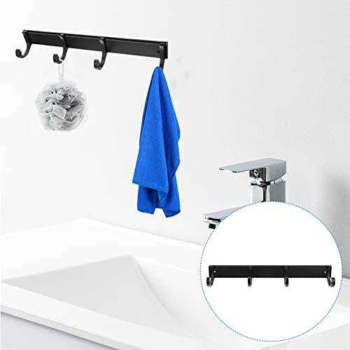 LIFKOME Coat Rack Wall Mounted Coat Hooks for Hanging Coats Heavy Duty Metal Hook Rack Rail with 6 Hooks Stainless Steel Metal Decorative Hook Rail Entryway Hanging Coat Rack Bathroom Kitchen